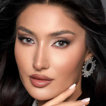 Women Wearing Bella Contact Lenses Silent Gray Color in Saudi Arabia